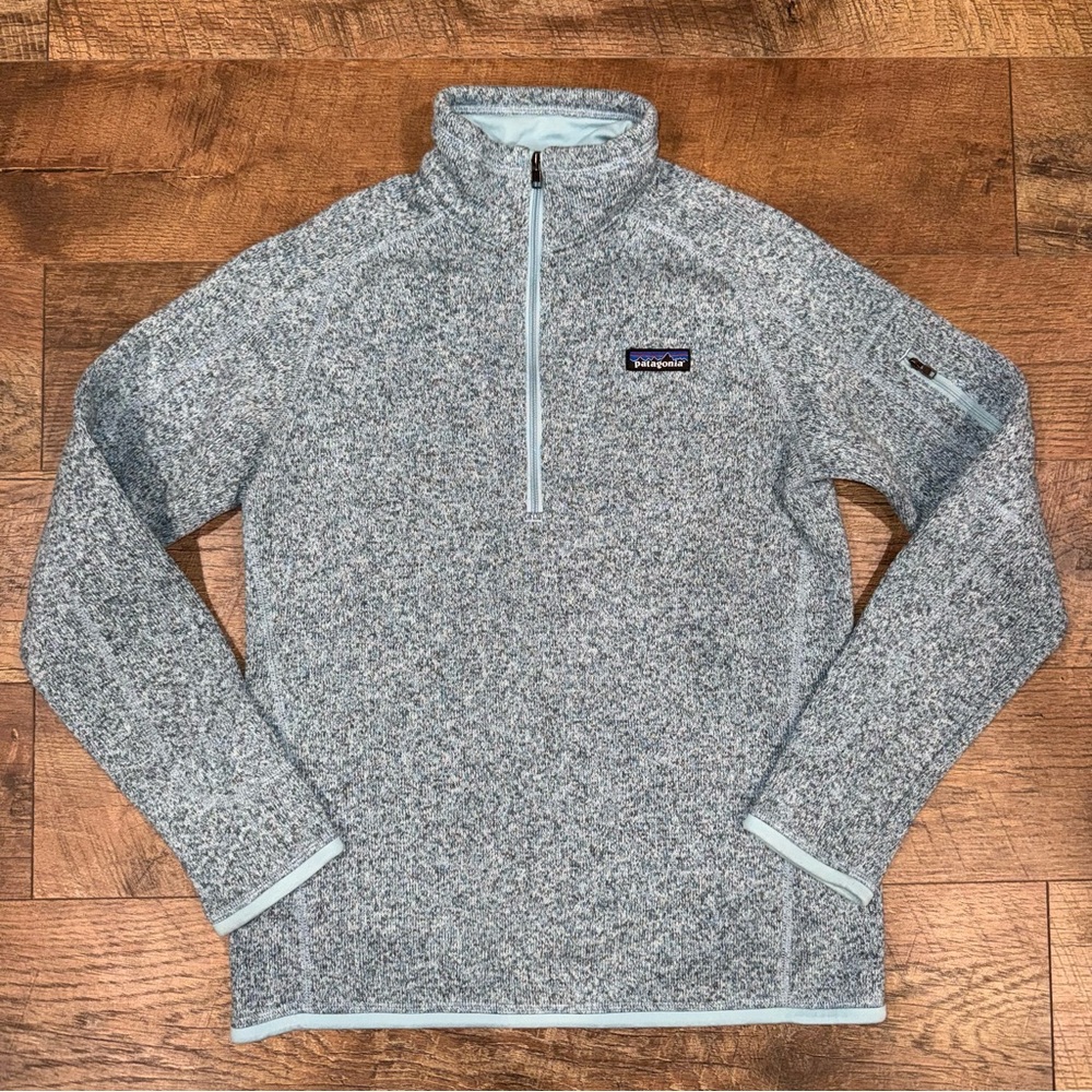 Patagonia Women’s Med. Better Sweater Heather Light Blue 1/4 Zip Fleece Pullover